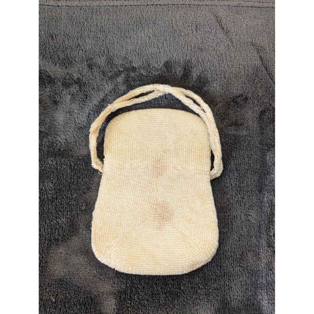 Vintage Midcentury Richere Bag by Walborg Japan‎ Mini Cream Beaded Handbag - Picture 8 of 11